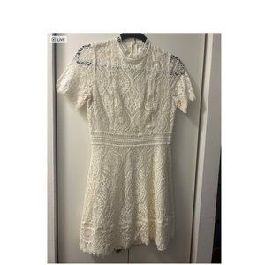 White/cream lace mini dress